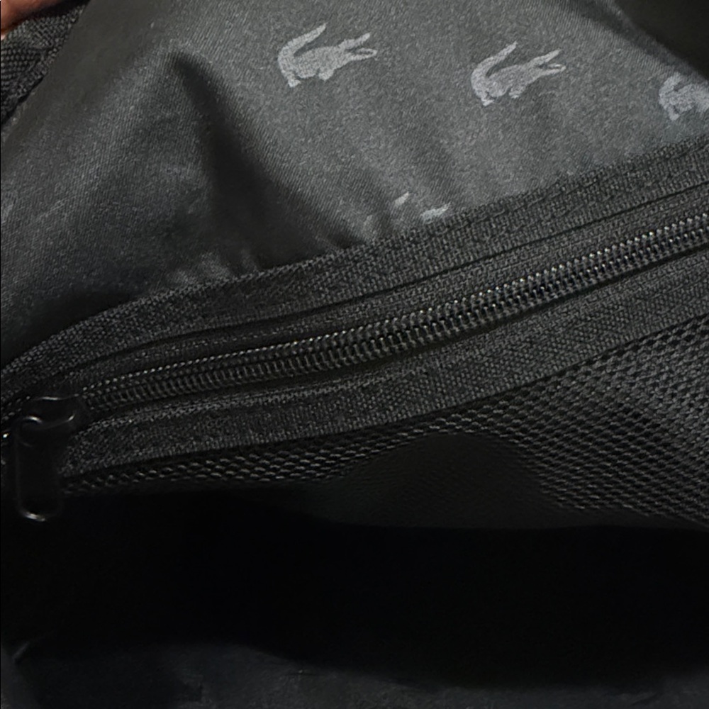 Lacoste Black Kids Backpack with Green Croc Patch - Picture 13 of 14